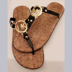 Michael Kors Black Charm Jelly Sandals